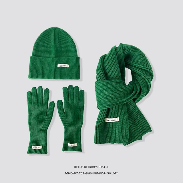 Women’s Winter Knit Hat, Scarf & Gloves Set 1
