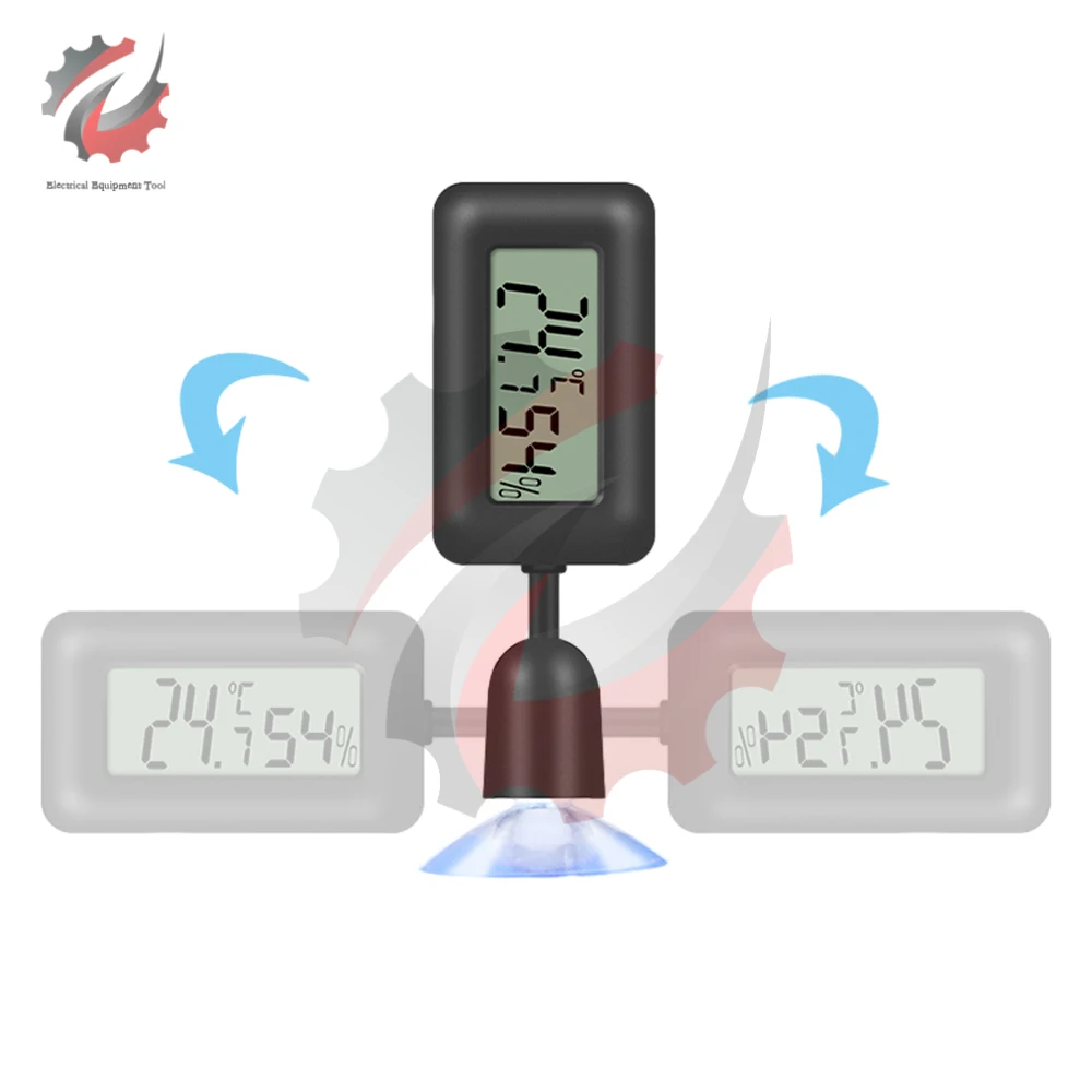 MiniDigitalReptileThermometer360DegreeRotatingLuminousSuction
