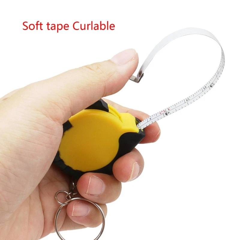 Small Tape Measure Keychain Pocket Mini Tape Measure with Twin Scale Metal Ruler tape measure