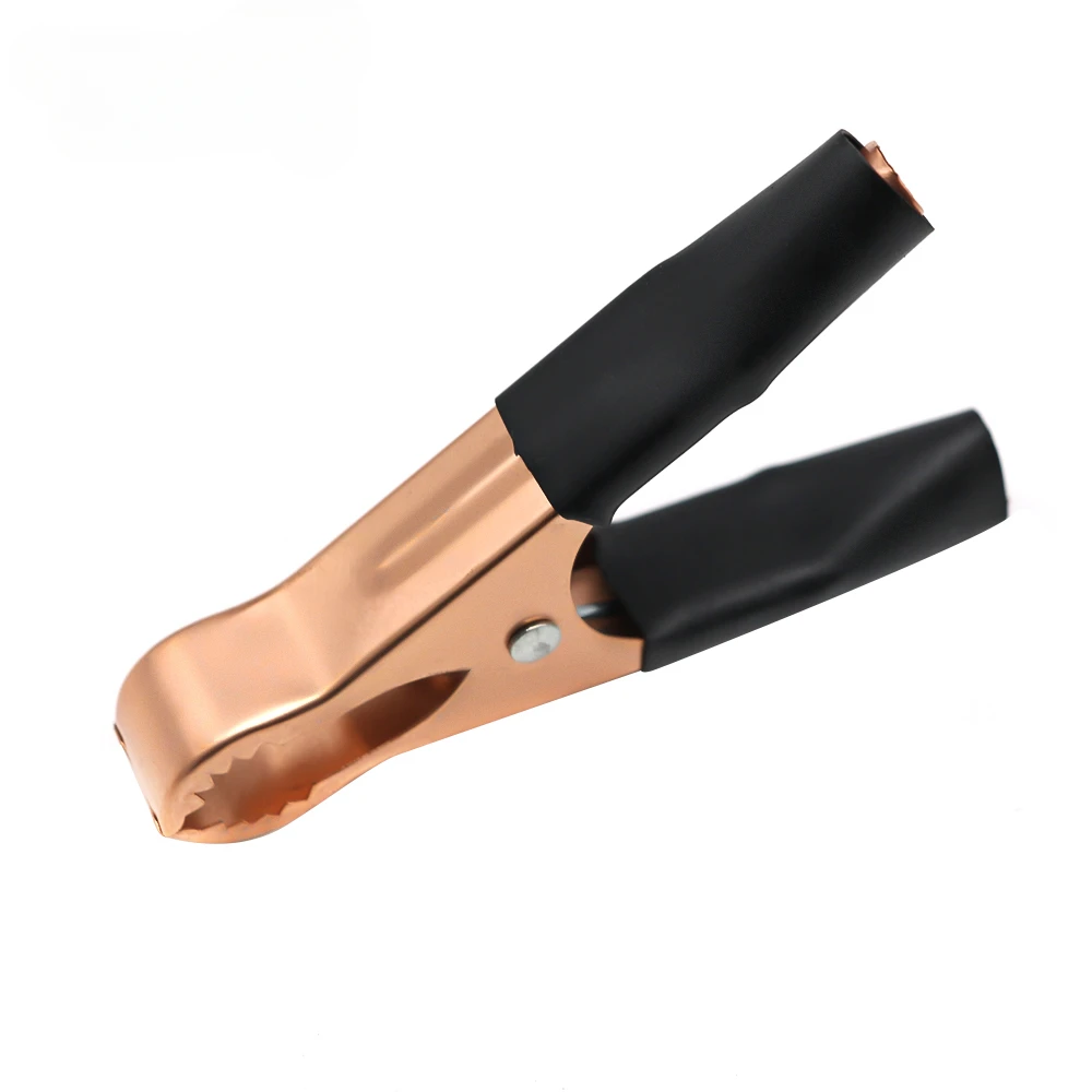 2Pcs 50A Red + Black 80mm Crocodile Car Caravan Van Battery Test Lead Clips Alligator Clips Connector Plug Power