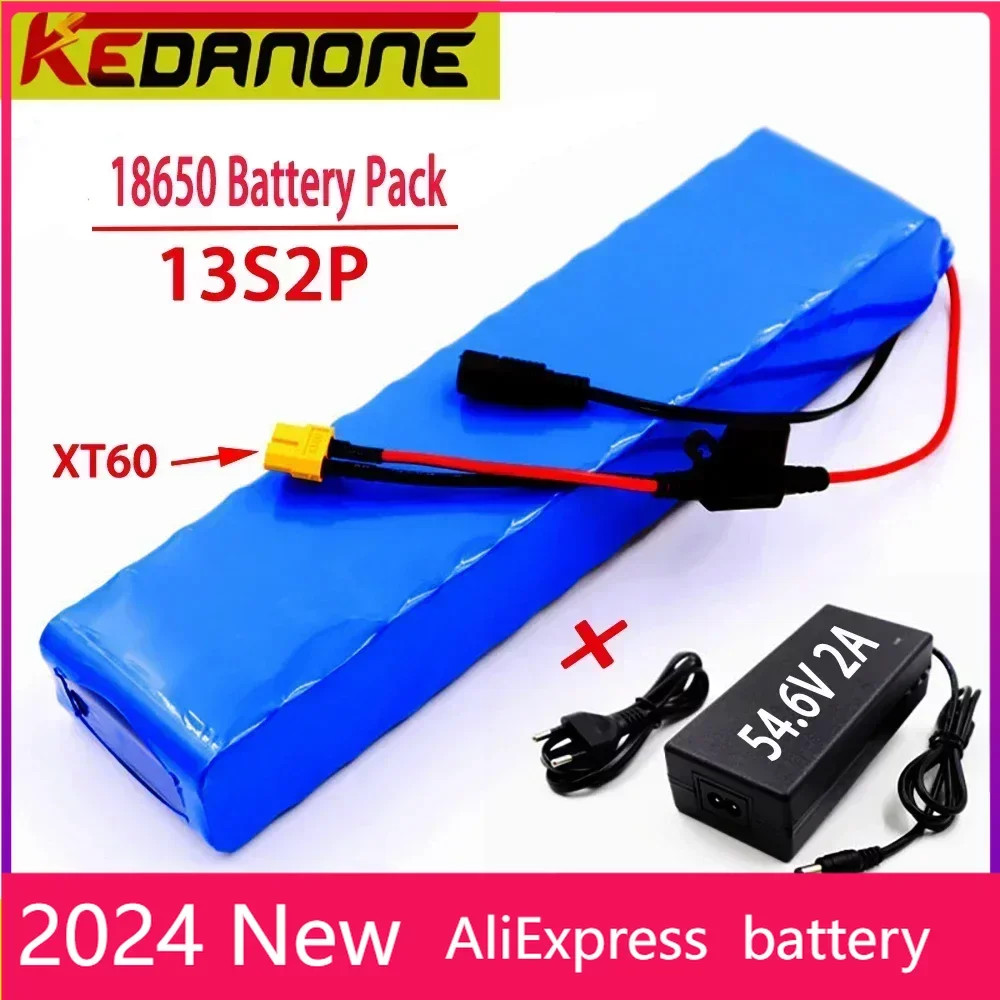 

For Electric Bike 48v 20Ah 28Ah 40Ah 58Ah18650 Li-ion Battery Pack 13S2P Bike Conversion Kit Bafang 1000w and 54.6V 2A Charging