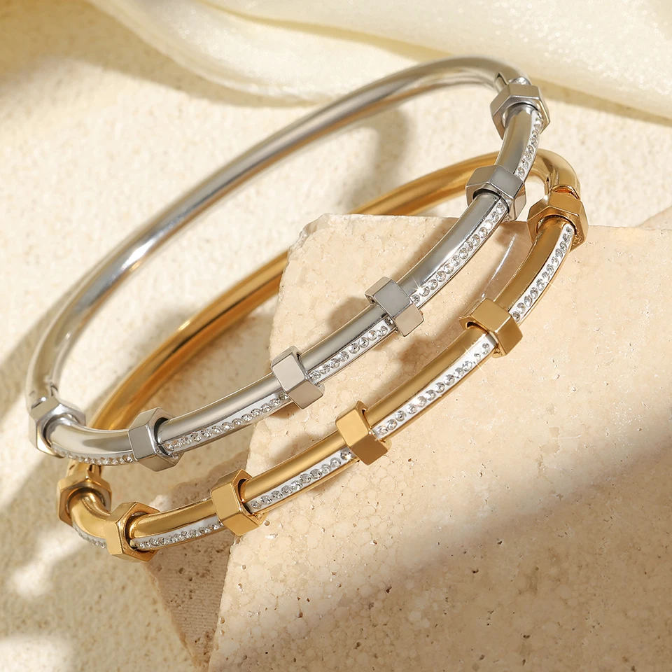 Bangle Bracelet for Women Yupsk Titanium Steel
