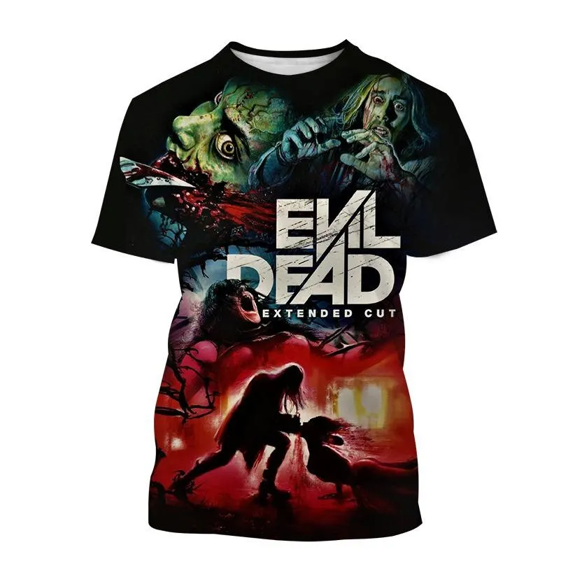 

New Hot Selling The Evil Dead 3d Printed T-shirt Dracula Movie Round Neck Short-sleeved Horror Movie Casual Fashion Neutral Tops