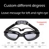 -1.5 To -7.0 Adult Myopia Silicone HD Clear Lens Anti Fog Swimming Goggles Swim Eyewear Custom Different Degree Left Right Eye 6