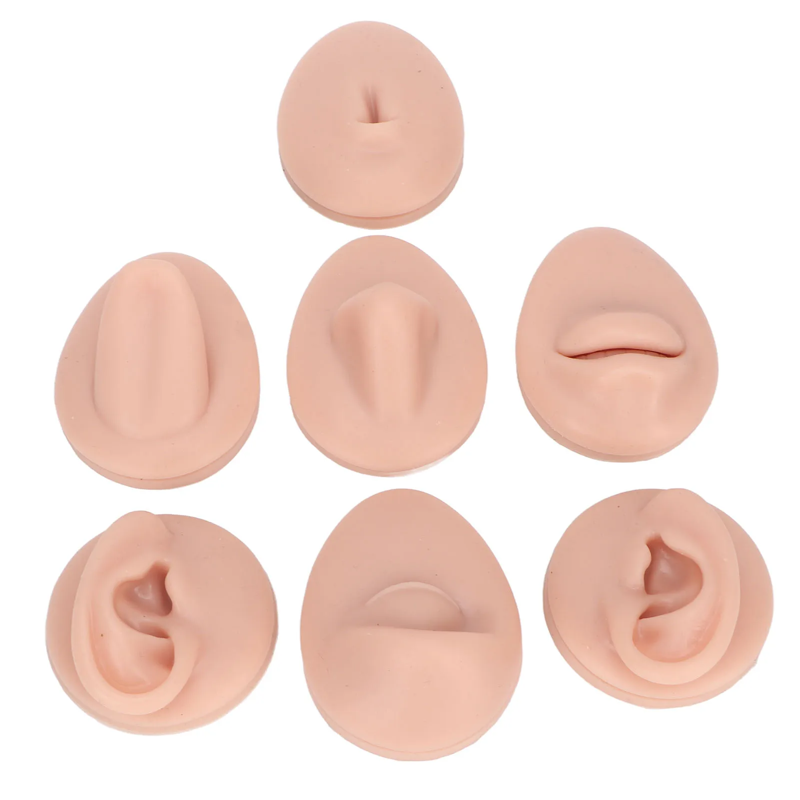 Body Piercing Practice Model Simulation Silicone Ear Eye Nose Mouth Tongue and Belly Button Model for Novice Piercer body piercing practice model