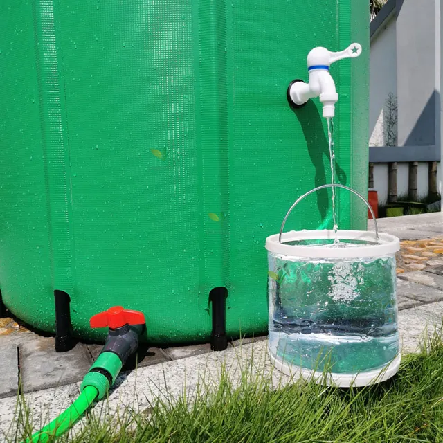 Vokanda 750 Liter 200 Gallonos Víztároló Tartály Összecsukható Hordó Esővíz -Visszanyerő Vödör Otthoni Kerti Öntözéshez - Image 4