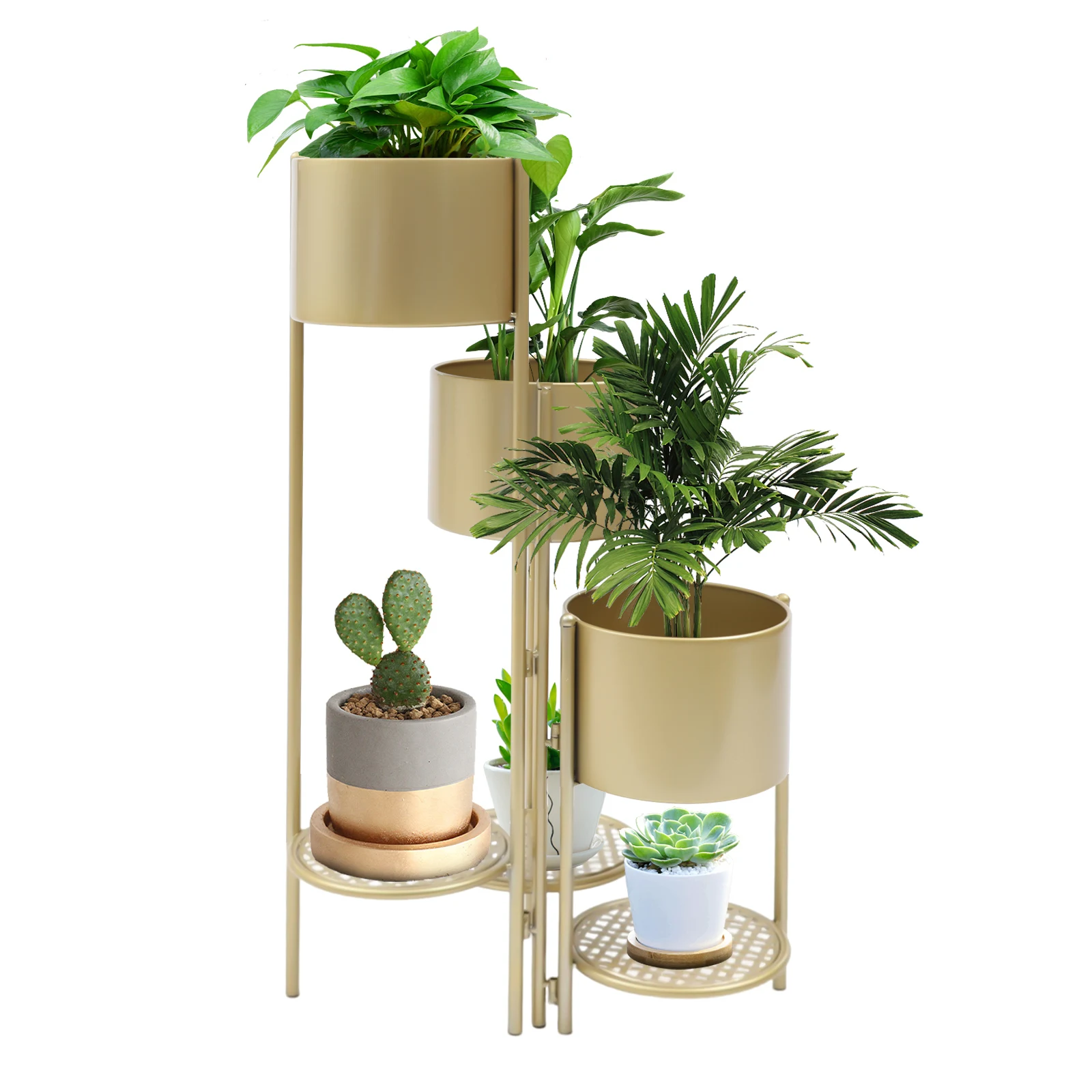 6-Tier Plant Stands,Metal Flower Pot Plant Stand Balcony Floor standing Multilayer Shelf Rack Pot Holder Garden Patio