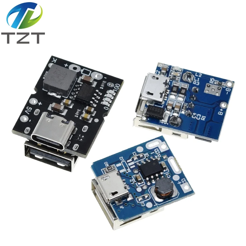 Type-C / Micro USB 5V 1A 2A Boost Converter Step-Up Power Module Mobile Power Bank Accessories Protection LED Indicator step up converter,step up module,usb converter,dc module