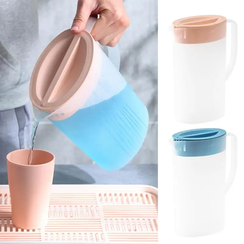 1.5L/2L Large Water Pitcher With Handle And Lid Heat Resisttant Cold Hot Kettle Large-capacity Tea Pitcher Water Juice Jug glass pitcher plastic juice jug cold water jug
