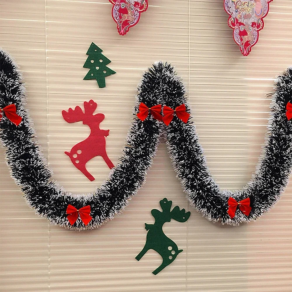 thumbnail image 1 of Guirnaldas de oropel de Navidad, decoración para bares, guirnaldas de cinta con lazo, adornos para árboles de Navidad, decoración para fiestas y el hogar, accesorio colgante, 1 of 5