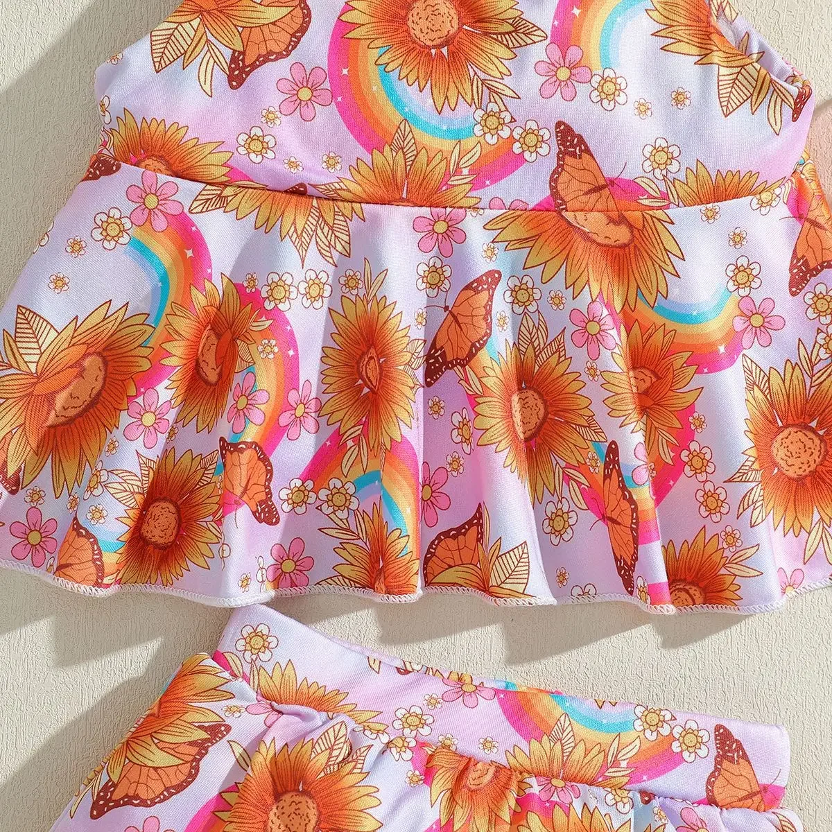 Description Picture 6 of itemNewborn Set European and American Trendy Summer New Baby Printed Strap Top with Triangle Pants Two Piece Set