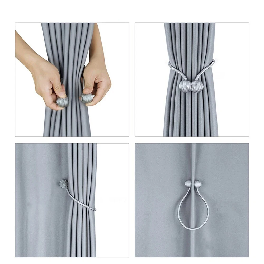 Magnetic Ball Curtain Tiebacks Tie Rope Accessory Rods Accessoires Backs Holdbacks Buckle Clips Hook Holder Home Decor