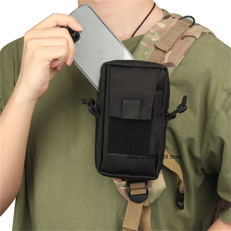 Travel Backpack Shoulder Strap Sundries Bags Pack Key Flashlight Phone Pouch Molle Outdoor Camping EDC Tools Bag Accessory