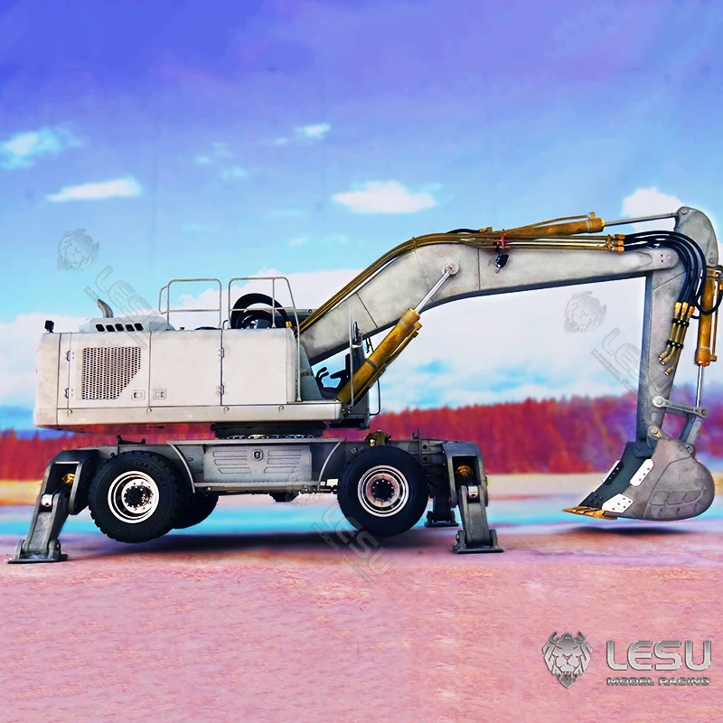 LESU Aoue Et30H 1/14 Hydraulic Wheeled RC Excavator KIT Metal Electric Remote Control Cars for Adults Pump Valve Light TH17216 5