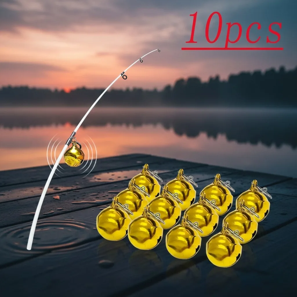 Grelots métalliques de pêche 5/10 pièces - Indicateur de touche haute sensibilité pour pêche nocturne