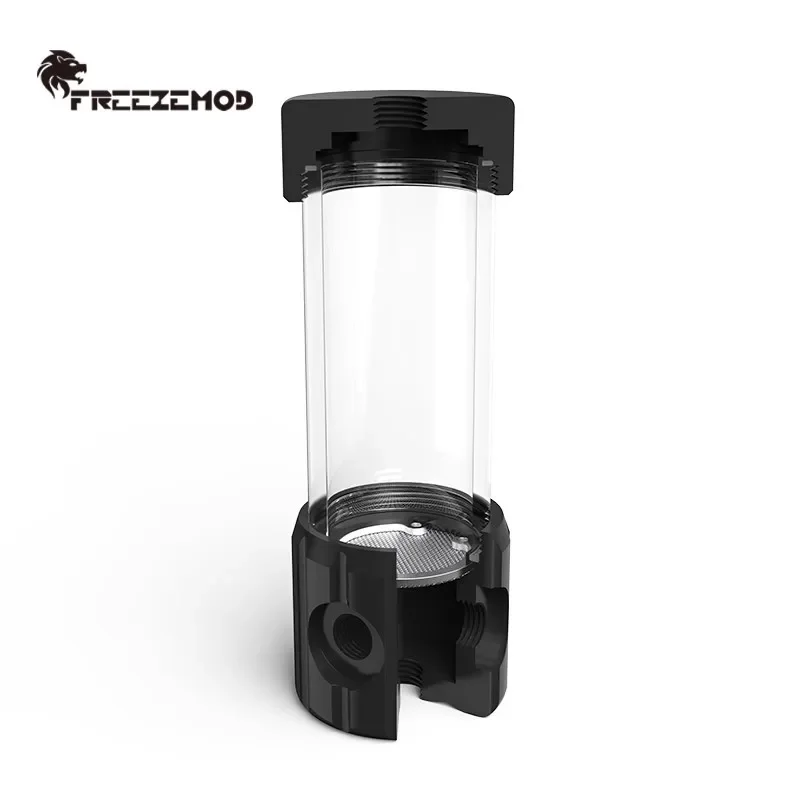 FREEZEMOD 투명 컴퓨터 원통형 수냉 저수조, 내장 여과 PC 쿨러 포함, OD50MM POM 물 탱크