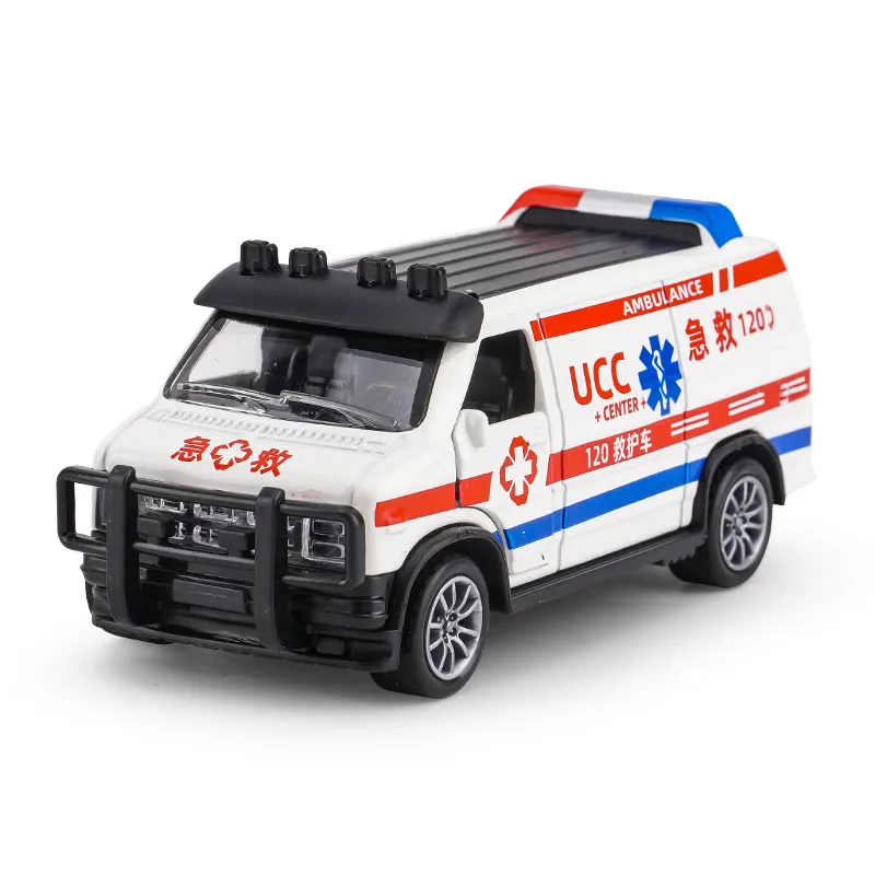 1:32 Simulation Ambulance Model Alloy Pull Back Die-casting