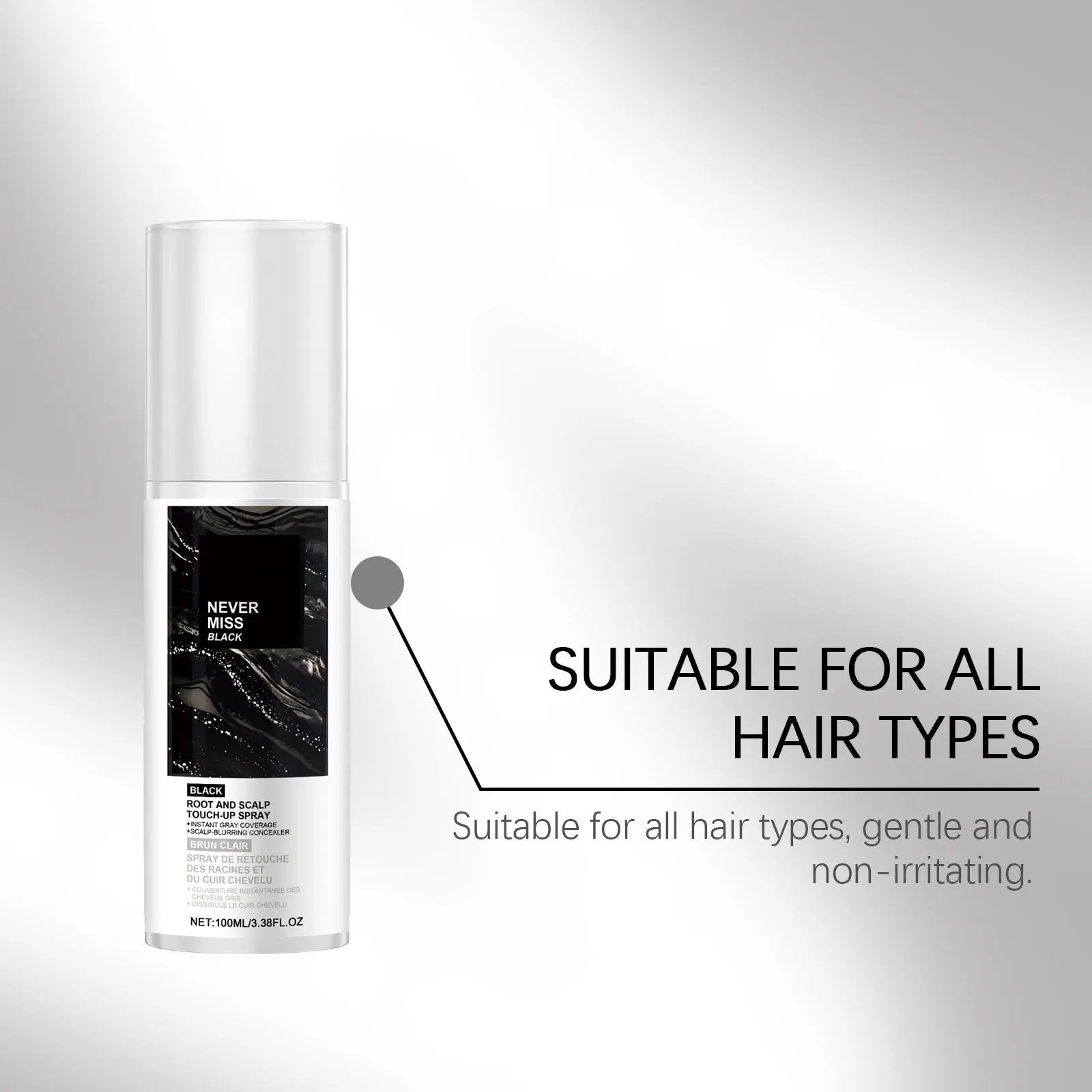 Cobertura temporal de canas, coloración rápida, suplemento para la línea del cabello, tinte para prevenir la sequedad, spray para retoque de raíces._voghion.com