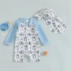 MISOWMNJOY Summer Baby Long Sleeve Swimwear Fashion Toddler Boys Rash Guard Swimsuit Dinosaur Print Zip Beachwar with Swim Cap 3