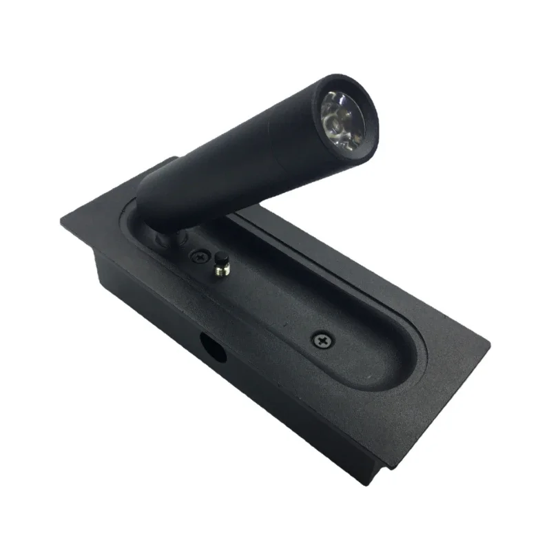 LED Light LED Wall Lamp Wall Light LED Reading Light Embedded Wall Hotel Bedside Study Pressed Powered Off Reading Light Rotates Freely At An Angle