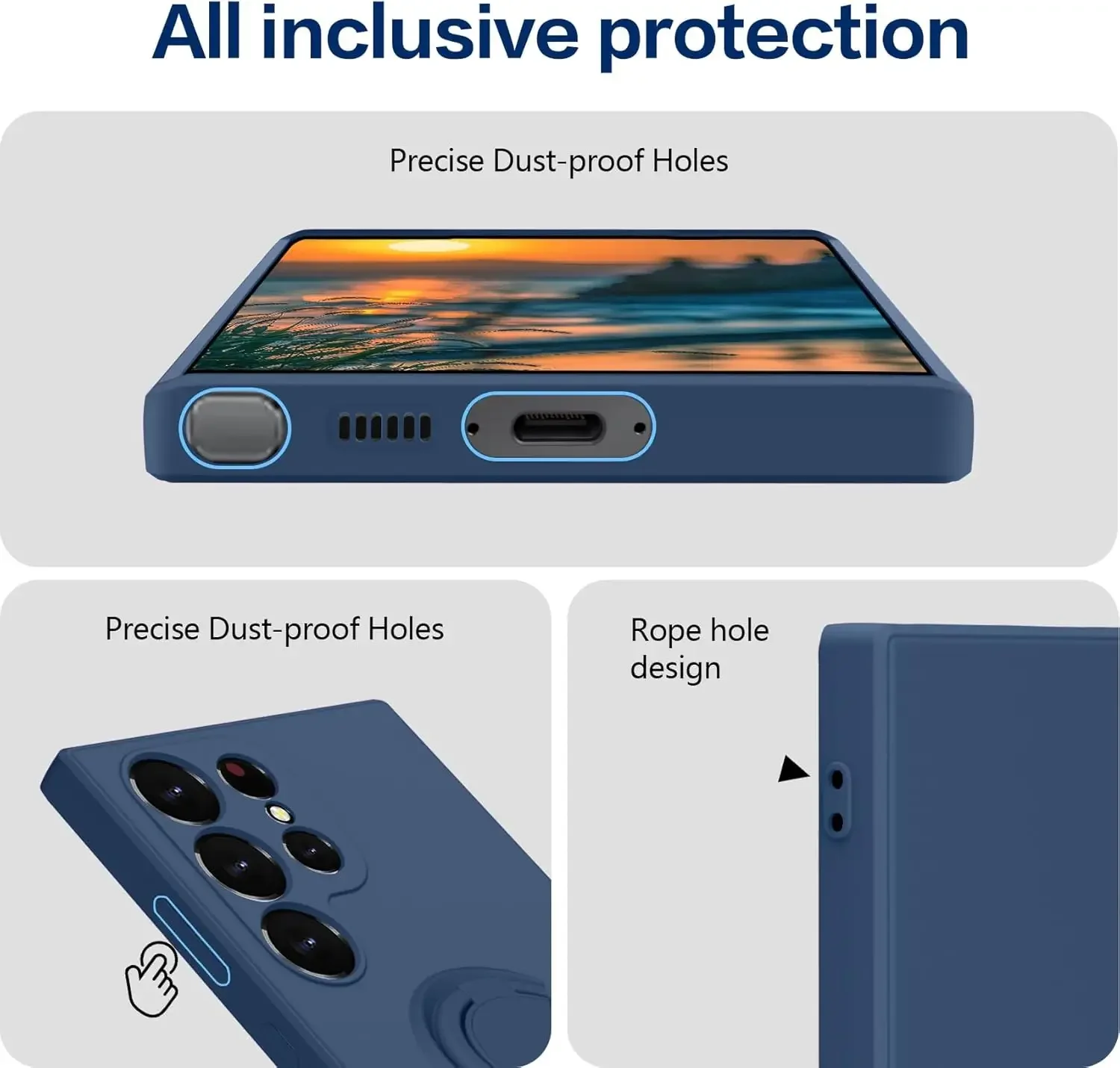 Premium Shockproof Phone Case with 360° Rotatable Ring Holder - Soft Silicone Protection