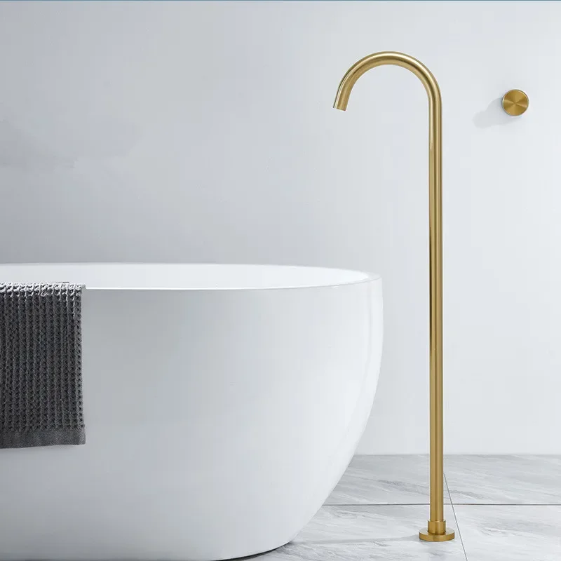 

Brushed Gold Floor Mounted Bathtub Shower Faucet Black Bathtub Faucet Free Standing Bathroom Crane Bath Shower Mixer Tap