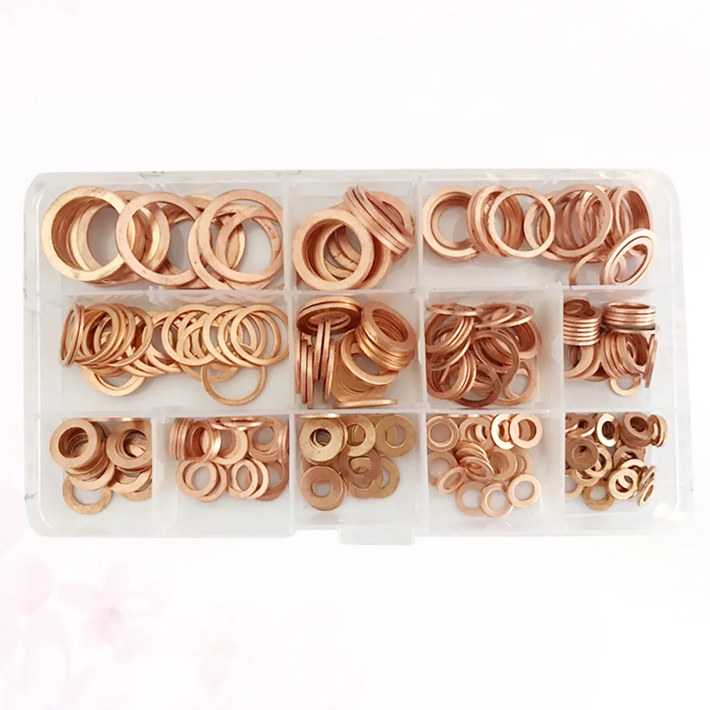 

300PCS Copper Rings Assortment Sealing Rings Copper Washers Size M5 to M20