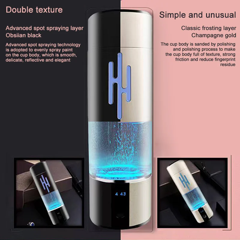 6000PPB h2 portable h2 rich hydrogen water bottle  rich hydrogen cup water generator