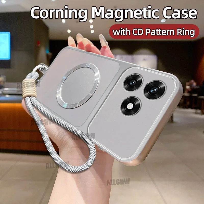 Shockproof Matte Magnetic Soft TPU Hand Strap Phone Case