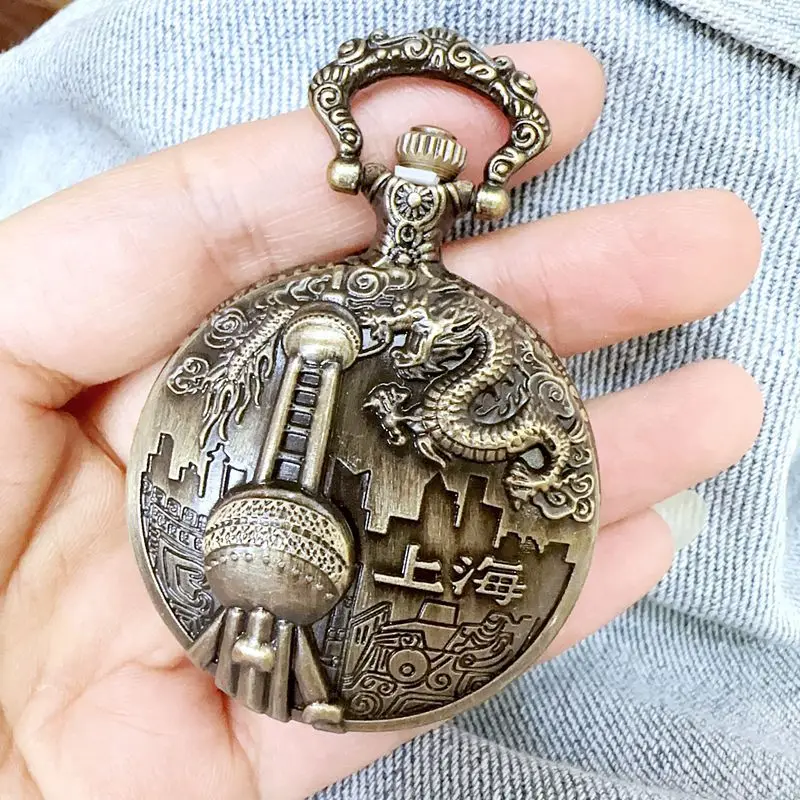 New Fashion Pocket Watch Steampunk Quartz Watch With Chain Hollow