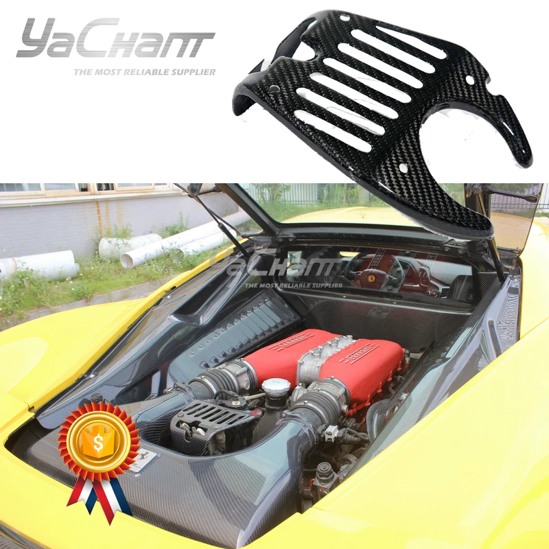 

Car-Styling DCF Dry Carbon Fiber Engine Lock Cover Fit For 2010-2014 Ferrari F458 Italia Coupe& Spider Engine Lock Cover