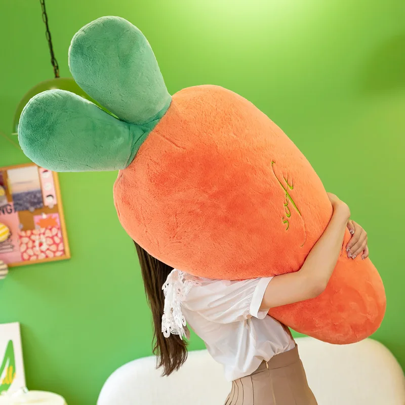 무우 봉제 인형 장난감, 귀여운 수면 베개 당근, 과일 및 야채, 긴 인형, 어린이 생일 선물 보내기, 50cm