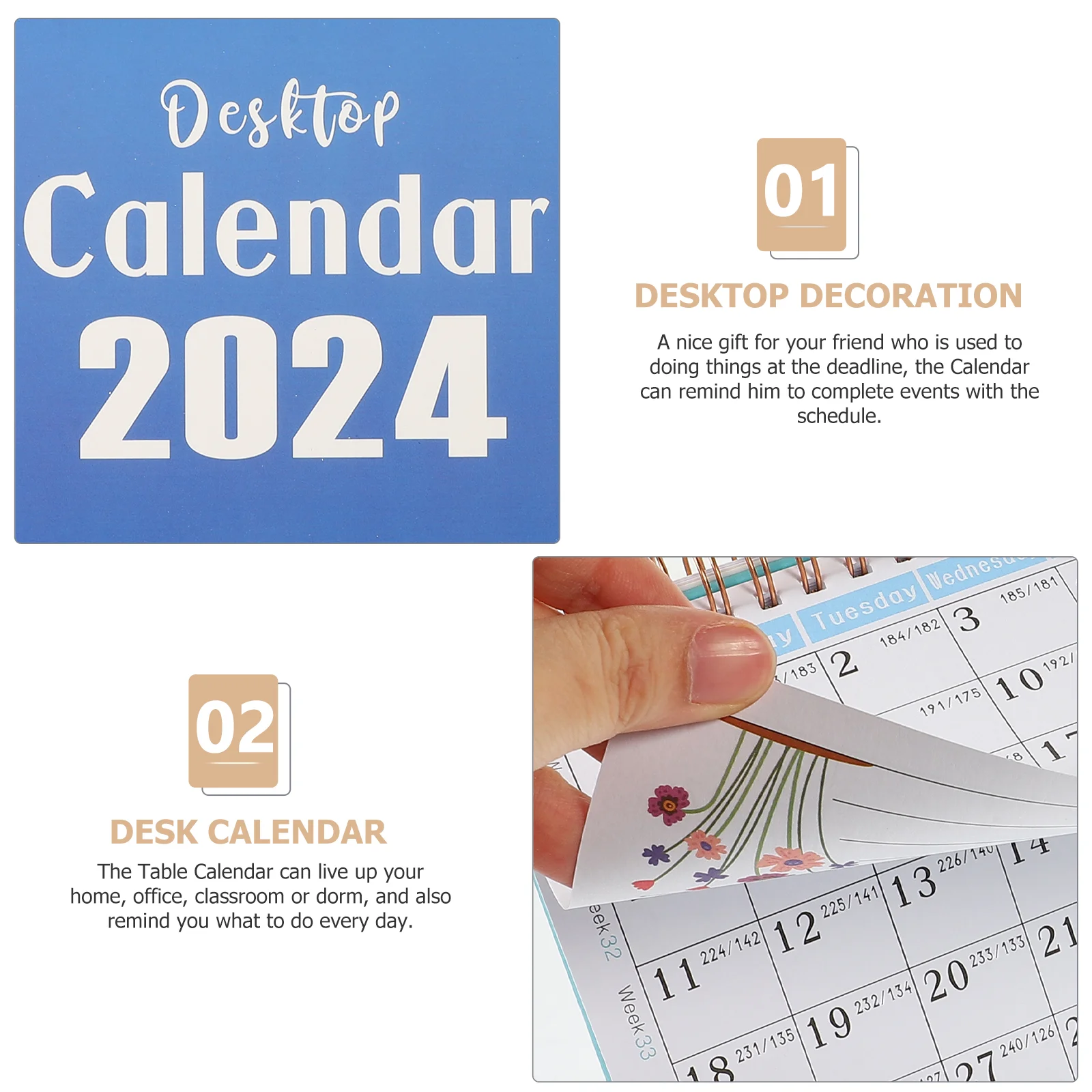 2024 Desk Calendar The Office Decor Tabletop Monthly Ornament Small Paper  Decorative Household - AliExpress