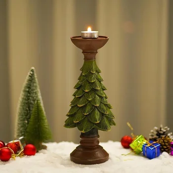 Christmas Tree Candle Holder Christmas Candlestick Household Festive Atmosphere Desktop Decoration Xmas Home Decor 2