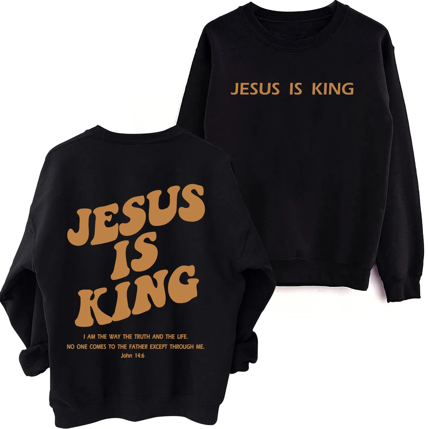 

Jesus Is King Sweatshirt Man Woman Oversized Christian Faith Hoodie