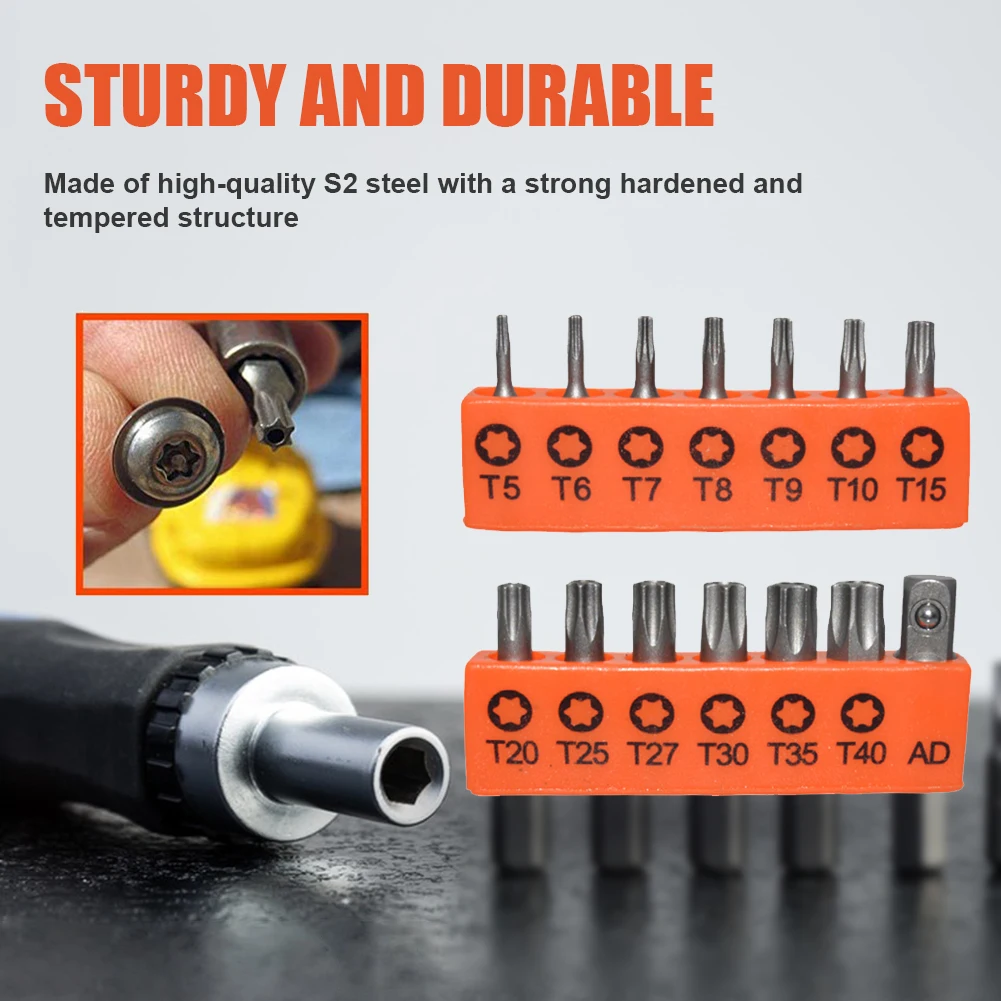 14pcs Torx 帱 Ʈ T5-T40 Torx Ʈ Ʈ S2 ձ ö  л ڵ Ʈ  