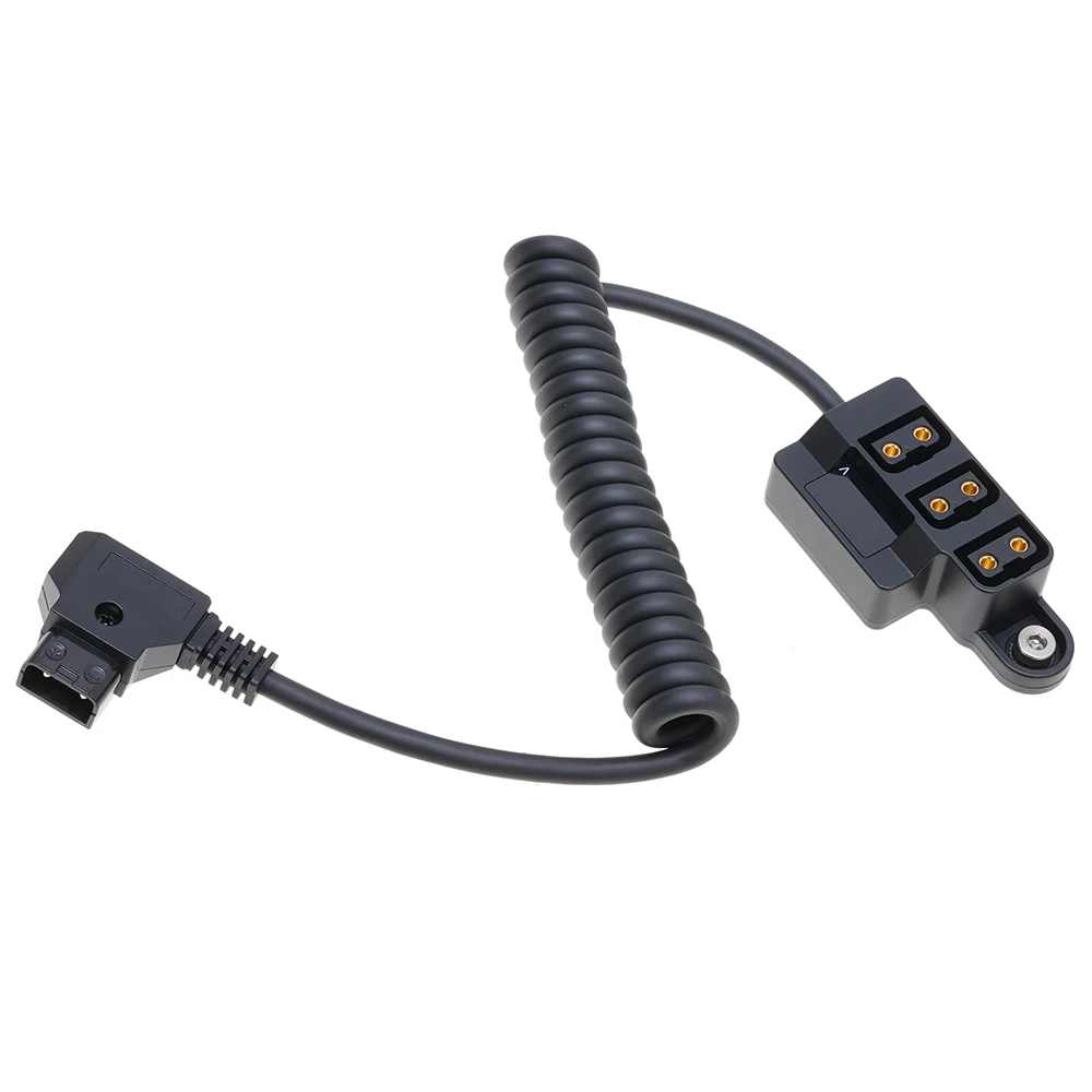 FOTGA Dummy Battery D-Tap Female Plug to 3 D-Tap Female Ports Power Supply for V-mount Batte Splitter Cable 180&deg; Rotatable