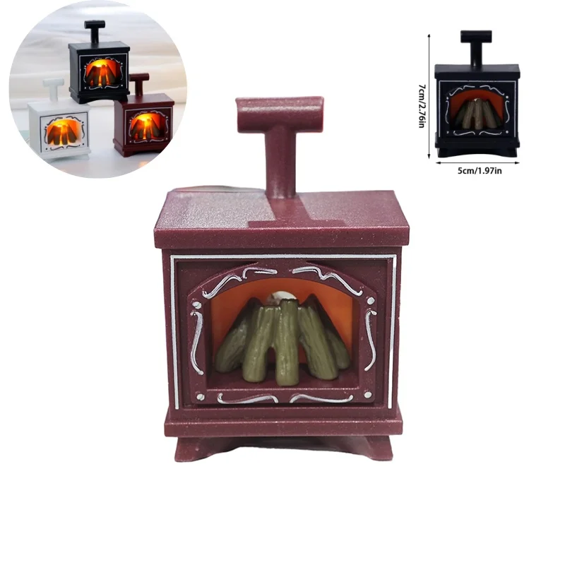 Set Di 15 Accessori In Miniatura Per Casa Delle Bambole – Camino Con Luci LED, Attrezzi Da Giardino E Decorazioni Natalizie