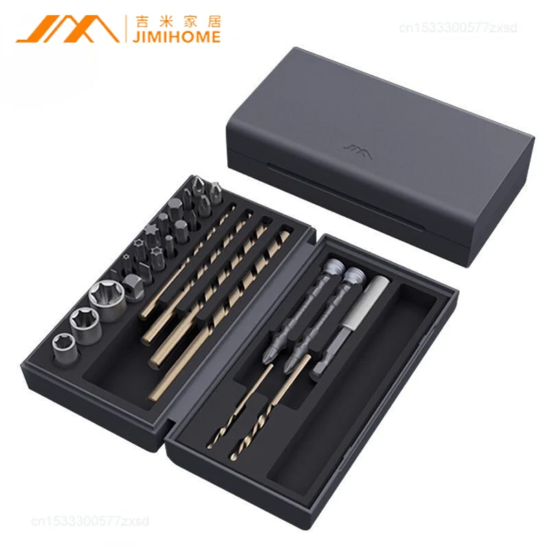 Youpin Jimihome 28pcs Drill Bits Sets Woodworking Screwdriver Bits Drill Socket Sets Household Power Tools Accessories creationspace cs0202b mini electric screwdriver 28pcs in 1 precision tools set rechargeable power screw driver multi accessory