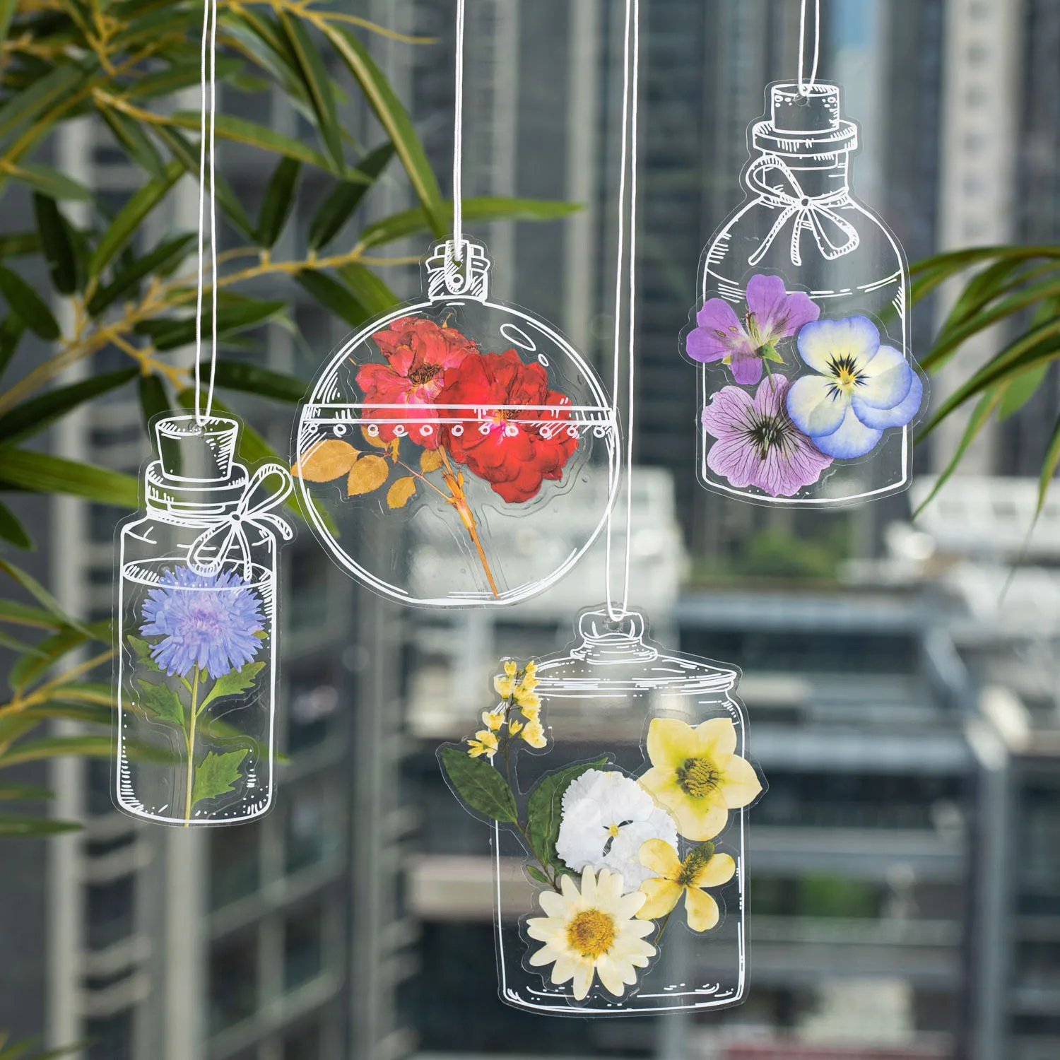 

20sets/lot Kawaii Stationery Sticker Bottle dried flower Junk journaling sticker Planner Decorative Mobile Scrapbooking Supplies