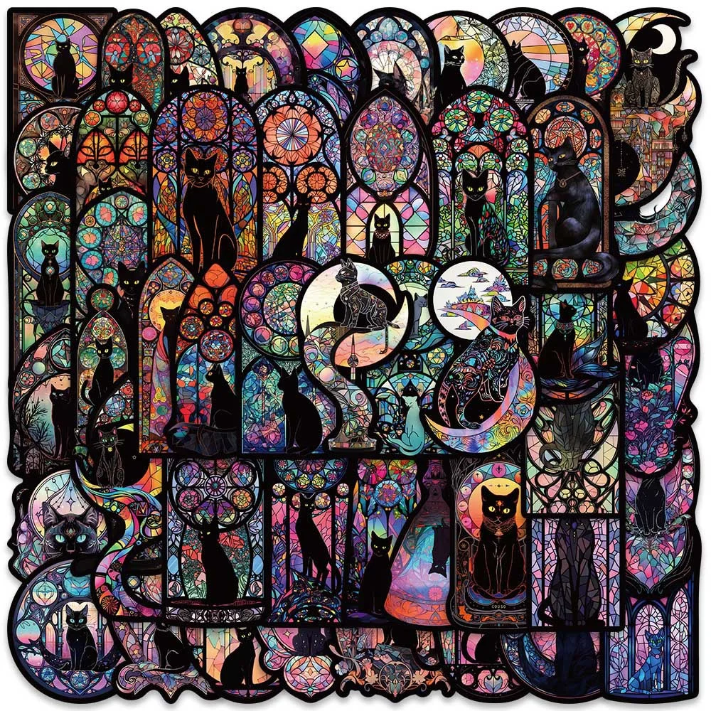 

10/30/50PCS New DIY Gothic Church Flower Window Sticker Cartoon Creative Animation iPad CarChair Decoration Waterproof Wholesale