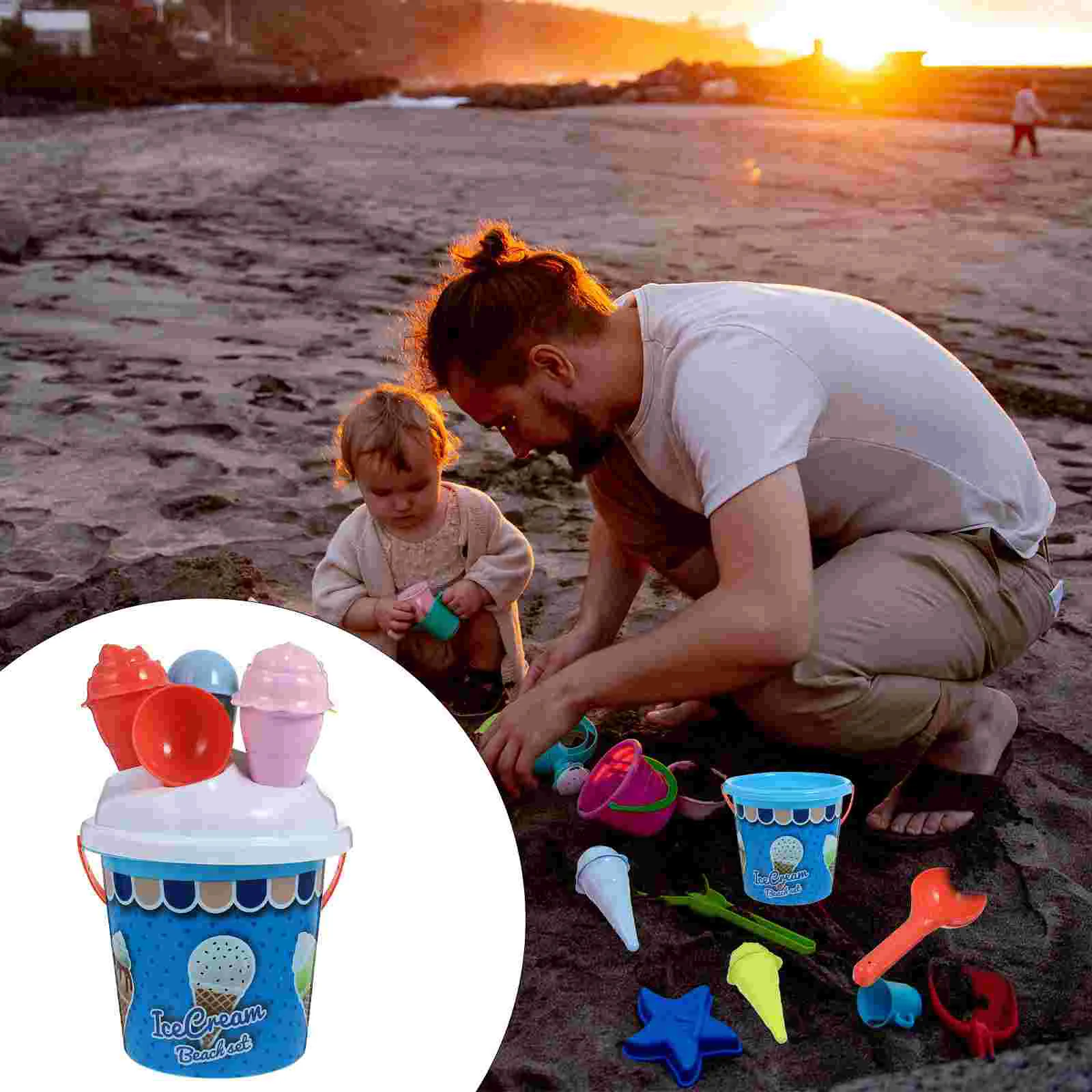 

Beach Bucket Colorful Sand Toy Sand-excavating Tools Child Play Kids Dredging Playset Toys for Girls