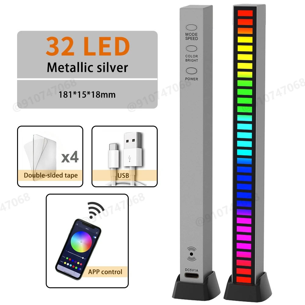 wall night light RGB LED Strip Light Music Sound Control Pickup Rhythm Ambient Atmosphere Lamp Backlight Night Light For Bar Car Home Decoration night light for bedroom Night Lights