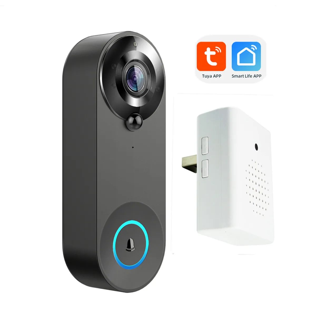

2MP 1080P Tuya APP Low Comsunption WIFI IP Doorbell 150Degree Wide Angle Visual Video Door Phone Peephole Viewer Camera