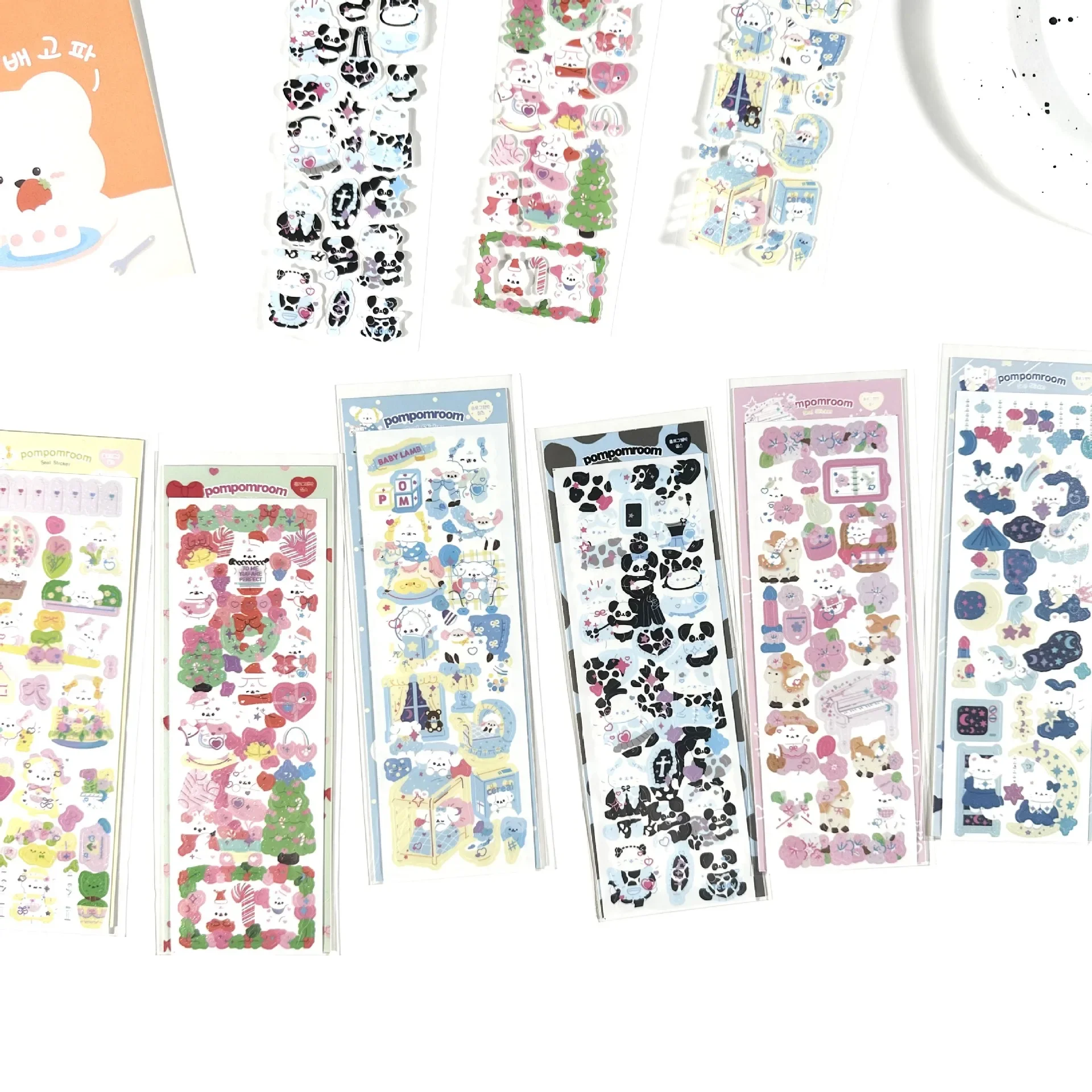 

Лазерные Мультяшные рождественские наклейки с животными, корейское руководство ins, декоративные наклейки «сделай сам»