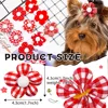 10/20pcs Flower Dog Hair Bow Red Style Valentine's Day Decorate Dog Bowknot with Rubber Bands for Small Dog Puppy Accessories 2