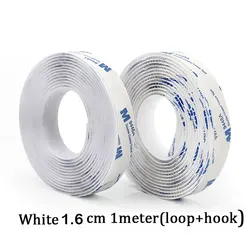 Versatile Self - Adhesive Hook and Loop Fastener Tape - 1Meter(HOOK LOOP) (White 16mm)