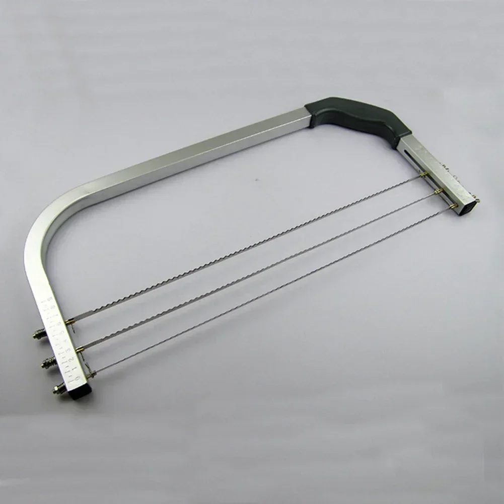 Cake Cutter Leveller 3 Blade Wire Slicer for Layering and Decorating Marked Measuring Guide Comfort Grip Handle