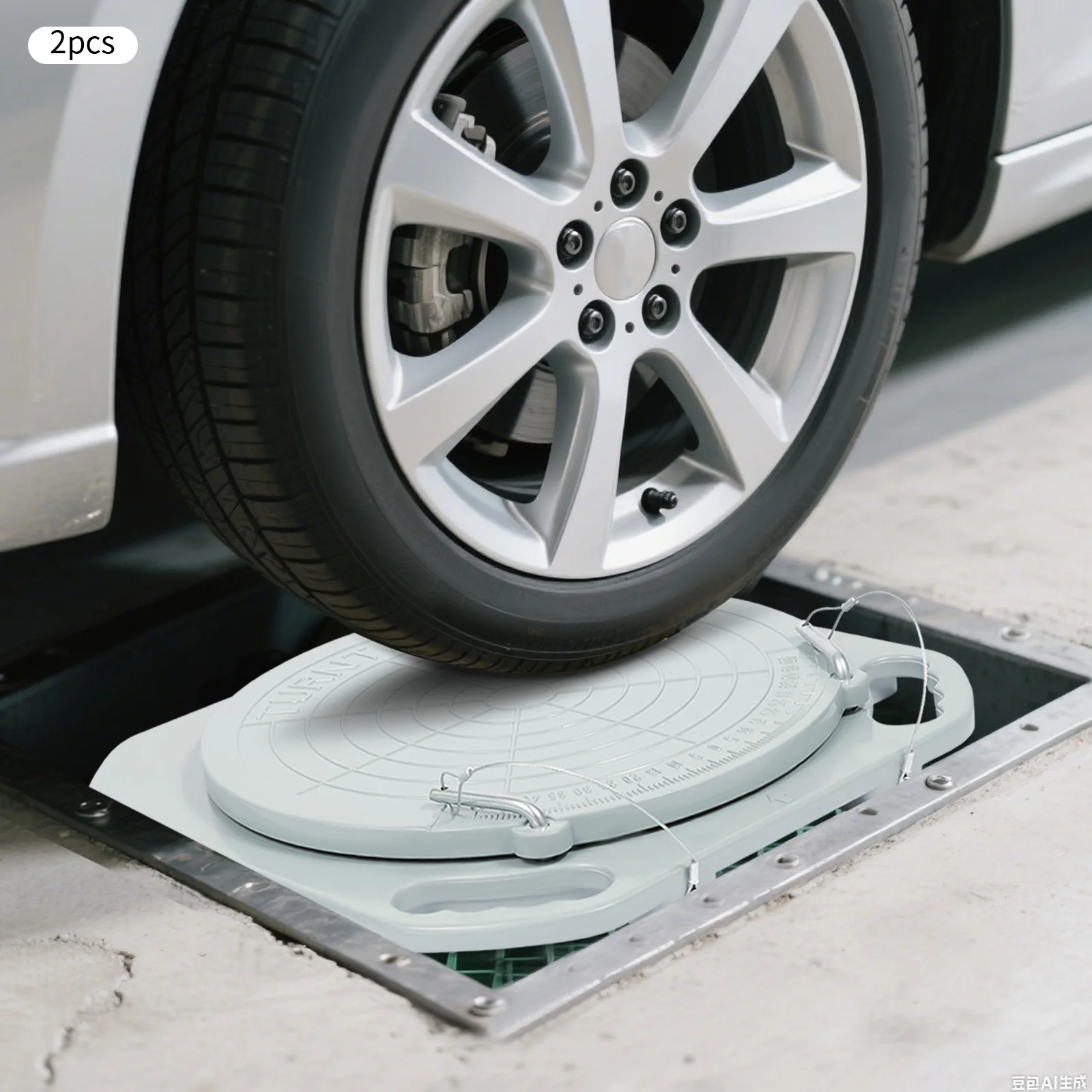2Pcs Metal Wheel Alignment Turn Plates with Portable Handles 360-degree ...