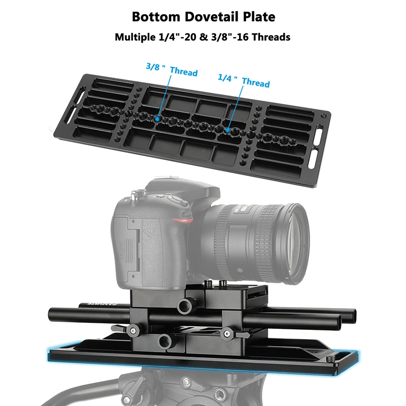 Camvate-arri Dovetail Placa Clamp Grupo qr Deslizante Baseplate 15 Milímetros Estúdio Varas para Dslr Câmera Rig Ombro Tripé Cabeça 12 - Image 3